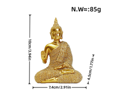 Small seated Buddha figurine in gold finish