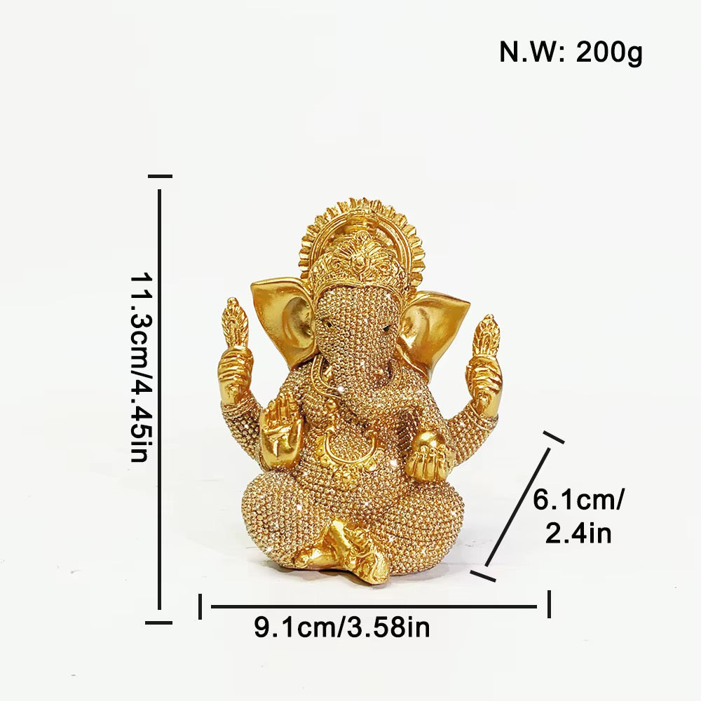 Ganesha idol dimensions: height 11.3 cm, width 9.1 cm, depth 6.1 cm; net weight 200 g