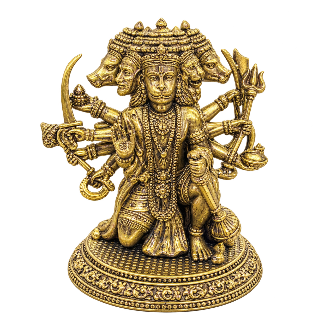 Brass Panchmukhi Hanuman - standing